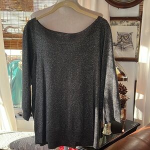 Festive Holiday silver shimmer top